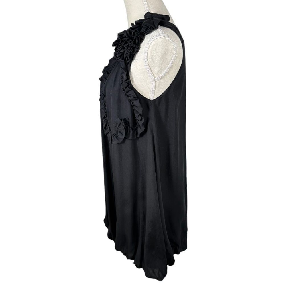 Marciano Black Ruffle Appliqué Sleeveless Bubble Mini Dress - Picture 2 of 7